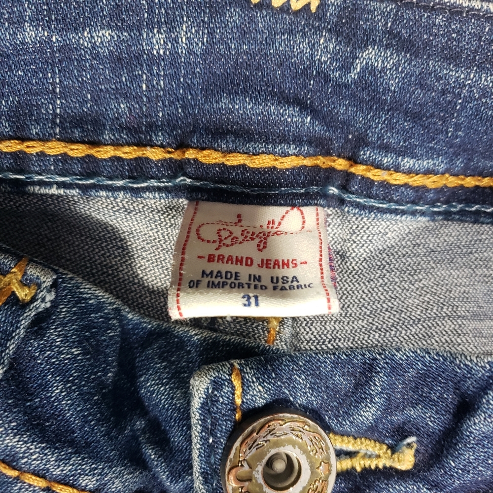 True Religion Jeans Size 31. Button Fly Low Rise Flare Thick Stitch - Picture 11 of 16